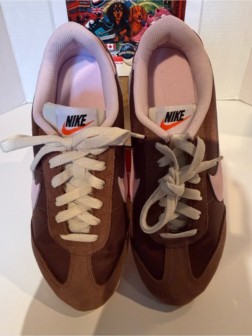 Nike Women’s Pacific Retro Runner Sneakers in Brown and Pink - Picture 3 of 4